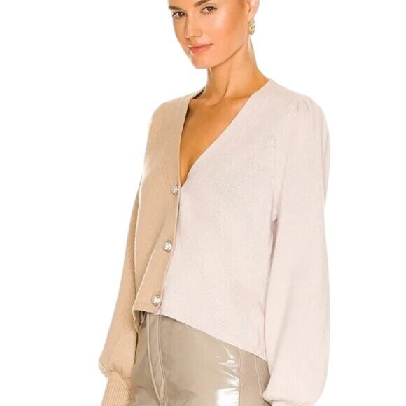 Cami NYC Maya Cardigan Colorblock V-Neck Button-Up Sweater - Picture 2 of 12